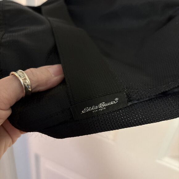 Eddie Bauer Shoulder Strap Nylon Messenger Bag Black Pockets Adjustable, size Sm - Picture 4 of 12